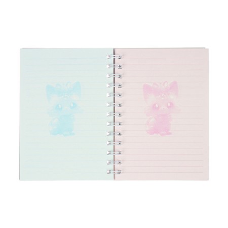 Notebook Gift Book on the comb 80l, line, color block, PVC Cat cover 3D (17.6x13.5cm) 105-5