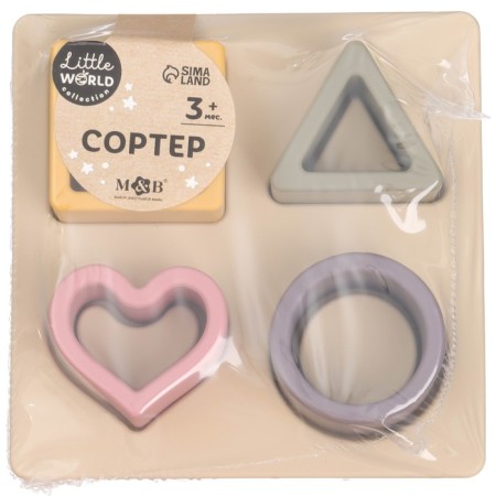 Developing toy - sorter “Study figures”, food silicone, beige color, Mum & Baby-19