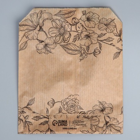 Package package, packaging, crafting, “flowers” ​​13 x 16 cm without a window-3