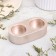 Gypsum Climber from gypsum for two candles oval, 12x6x3cm, champagne