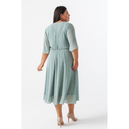 Women's dress, size 56, light green color-6