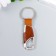Metal keychain, leatherette with carbine "Stylish" brown 8.2x3.2 cm
