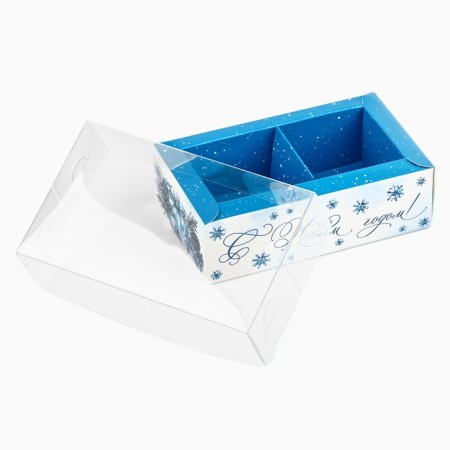 Box for 2 sweets with cells “Happy New Year!”, 10 x 6 x 3 cm, New Year-4