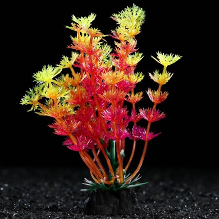 Artificial aquarium plant, 3 x 13 cm, orange