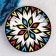 Plate of the Rishtan ceramics "Atlas", multi -colored, flat, 28 cm