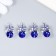 Decor for creativity metal, rhinestones "Sea star with pebbles" Blue 1.8x1 cm
