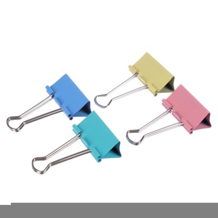 Papers clamps 51 mm, 12 pieces, Devente, metal, mix x 4 colors, cardboard box-5