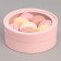 Makarun box, confectionery packaging tube with a pink window 16 x 16 x 5 cm