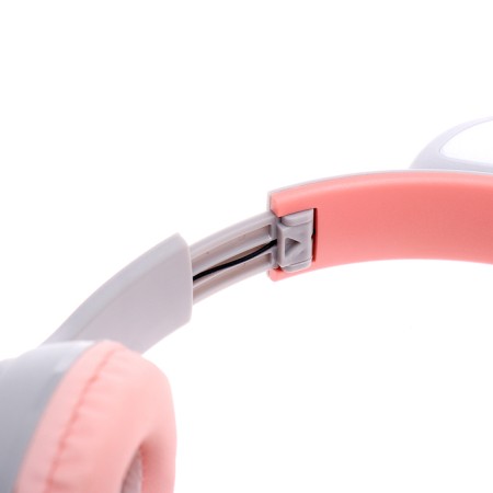 Wireless “cats” headphones, sound and light effects, folding, gray color-5