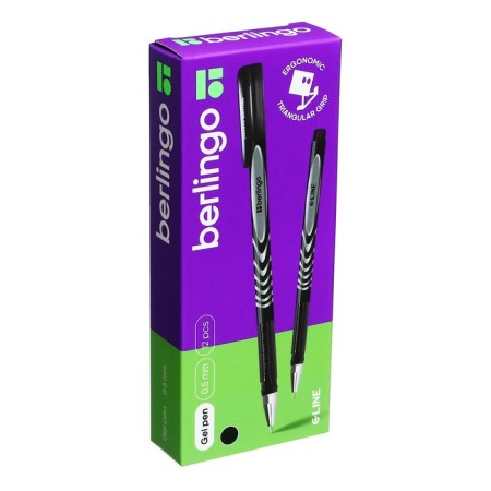 Gel handle Berlingo G-line, node 0.5mm, ink black, needle rod-7