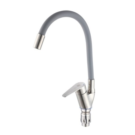 Kitchen mixer "RMS" SUS126GY-016F, flexible spout, single-leaf, gray/satin
