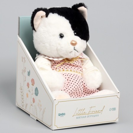 Soft toy "Little Friend", a cat in a pink dress-6