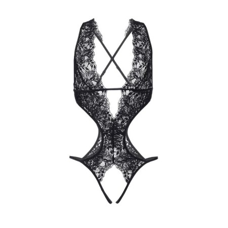 Erotic Body Erolata with a deep neckline, lace, black color, size 46-48-8
