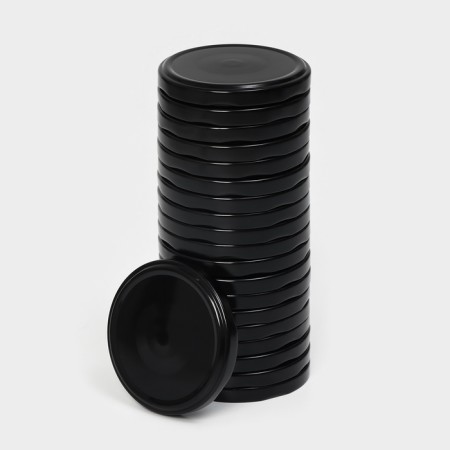KOMFI canning cover, TO-82 mm, metal, black color, packaging 20 pcs-1
