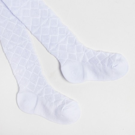 Pantyhose children's openwork, white color, height 86-92 cm-1