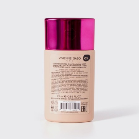 Tonal cream Vivienne Sabo Shakefoundation, with natural bluer effects, tone 03-19