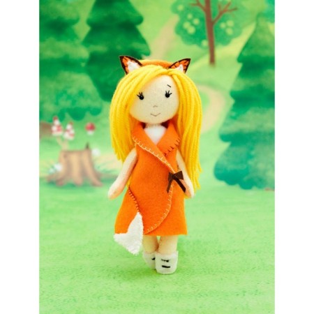 A set of toy from felt "girl - fox" growth - 15 cm