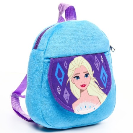 Blue backpack, with a zipper, with a pocket, 19 x 22 cm "Elsa", a cold heart-4