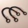 Handles for a bag, 2 pcs, waxed cord/tree, 48 × 2 cm, black color