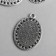 Setting (base for cabochon) Metal "Medalon - Points" Silver 7915 3.7x2.6 cm