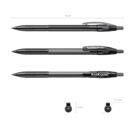 Ballic handle Erichkrause R-301 Original Matic, node 0.7 mm, automatic, black ink black-1