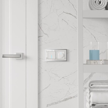 Frame W0022850, 2 Baguette sockets, white silver-1