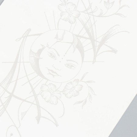 Tattoo on the body blue "confrontation" 18x11 cm-3