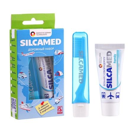 Road set: Silcamed Family toothpaste, 30 g + Silcamed toothbrush