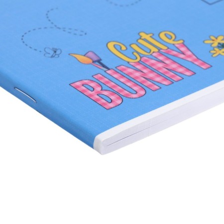 Album for drawing A4, 48 sheets, on a paper clip, "cute bunny", covered cardboard, block 100 g/m², mix-7