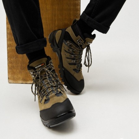 Men's tracking boots Wanngo, PU+rubber, demi -season, khaki color, size 40-5