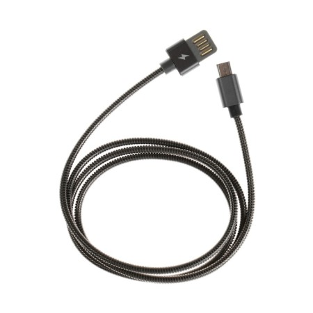 MicroUSB cable - usb, 2.1 a, metal braid, 1 meter, black-2