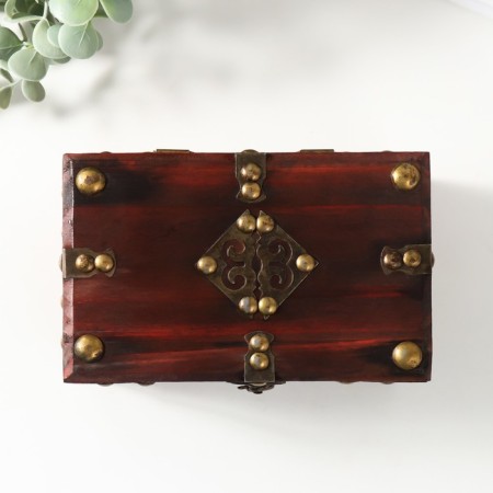 Casket chest "Adeline" red 17.5x11x9.5 cm-3