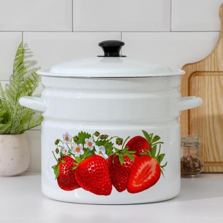 Cylindrical pan, 10 l, enameled cover, induction, sample mix-4