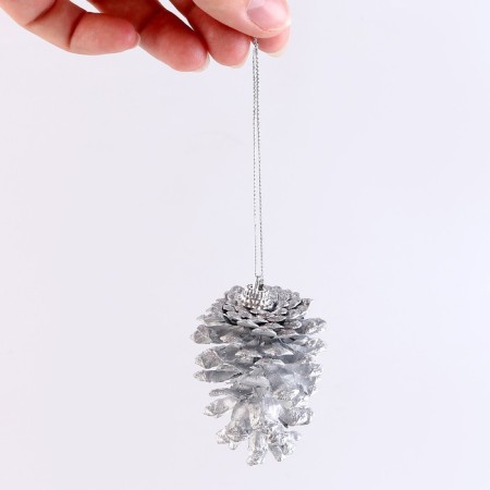 A set of decorative cones, 6 pcs., In silver color, 17.5 × 11.5 × 6 cm-4