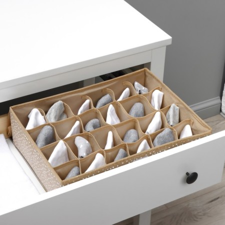 Organizer for storing linen of the Dolyan "Points", 24 cells, 38 × 30 × 12 cm, beige color-12