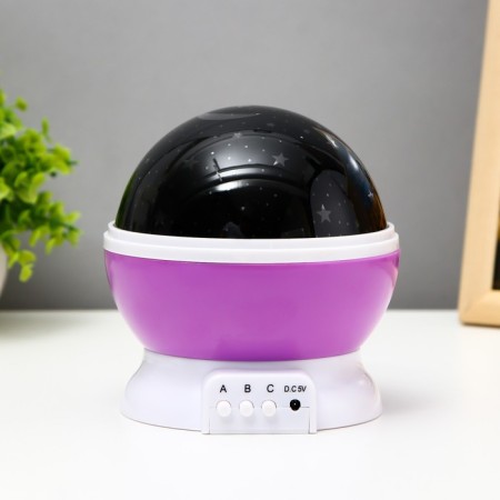 The night designer "Starry sky", rotation, (4AAA or USB) violet. 12*10 cm Risalux-18