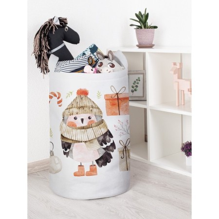Basket for toys "Christmas owl, size 40x60 cm