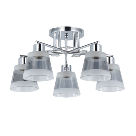 Lamp Ceiling Economy Highlight 12225/5CR WT+GR, 5x60W, E27, 24x50x50 cm, chromium color