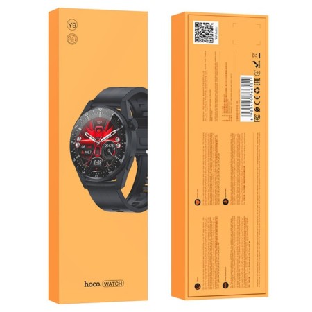Smart hours of Hoco Y9, 1.36 ", 360x360, BT3.0+4.0, 300 mAh, call support, stepomer, black-8