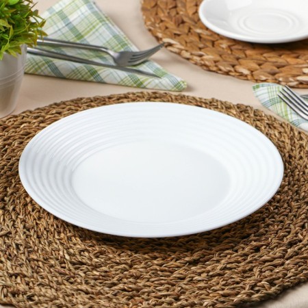 Dining plate Avvir Carve, D = 23 cm, glass ceramic, white color-1