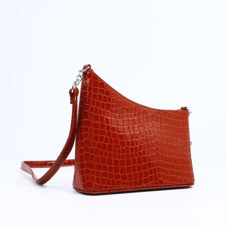 Cross-Bodi Bag "Olivi" on lightning, outer pocket, brown color-2