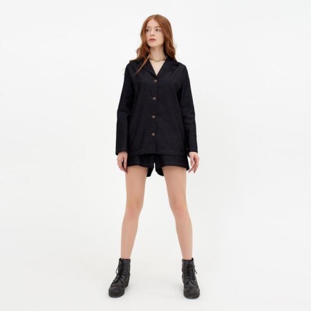 Women's costume (jacket, shorts) minku: enjoy color black, size 50-6
