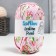 Knitted yarn 95% cotton, 5% Elastan "Lentino Print" 100 g 30 m flowers on pink