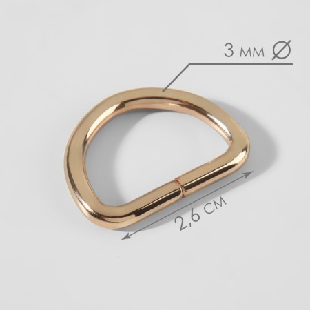 Half rings for bags, d = 20 mm, thickness - 3 mm, 10 pcs, gold color-1