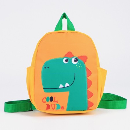 Baby backpack, lightning department, 2 side pockets, yellow/orange/green color-2