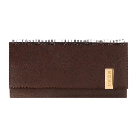 Dated planning 2025, 310 x 145mm 64 sheets, Devente. Vertical, solid cover, leatherette with foam rubber, embossing, block 70, brown