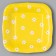 Disposable plate paper square "chamomile", flowers, 16.5x16.5 cm