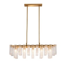Suspended Indigo lamp, 12027/10pl Brass. 10x40W, E14, 900x300x275/1120 mm, transparent color