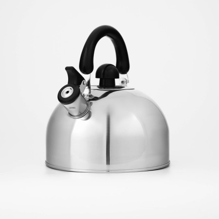 A kettle with a stainless steel whistle “Black Night”, 3 l, fixed handle, chrome color-1