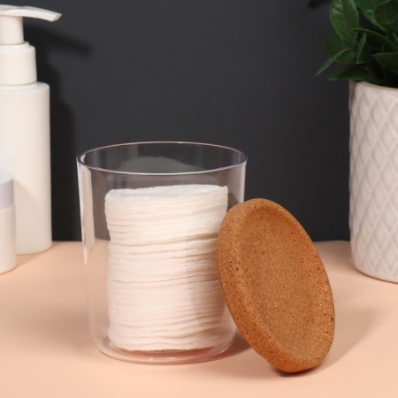A jar for storing cosmetic accessories "Korely", 8.1 × 8.1 × 10.2 cm, the color is transparent-4